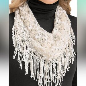 Soft crochet infinity scarf.  Cream/ ivory